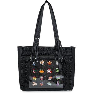 Womens Girls Tote Ita Bag Bowknot Wrinkled Edge Shoulder Bag Kawaii Purses and H